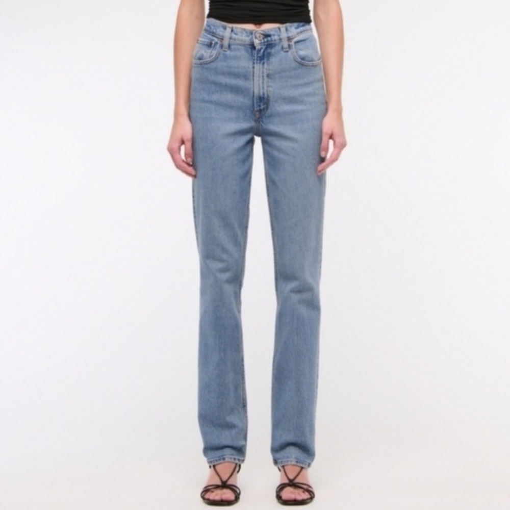 Abercrombie & Fitch 90s Slim Straight Ultra High Rise Jeans Curve Love Sz 2 Long